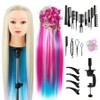 24-Inch Hairdressing Mannequin Head with Synthetic Fiber Hair – Styling,