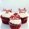 48PCS Graduation Cupcake Topper Glitter Grad Class Food Picks Congratulations