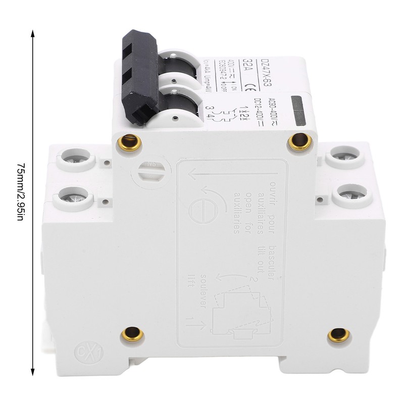 2P Miniature Circuit Breaker DIN Rail Mount Disconnect Switch for