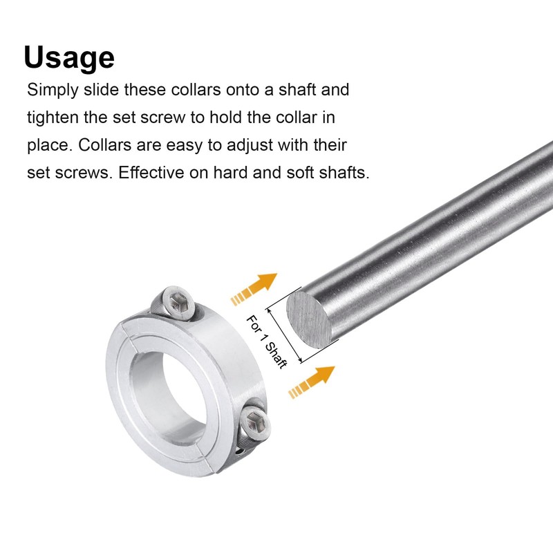sourcing map 4pcs Double Split Clamp-On Shaft Collar for 1"