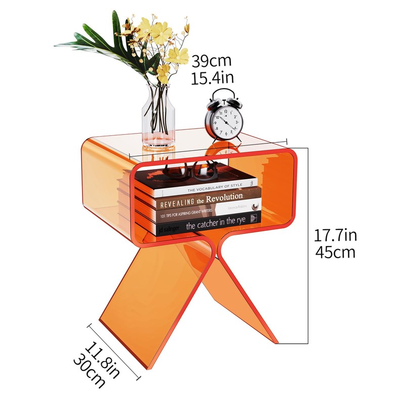 solaround Acrylic Nightstand Side Table Modern Design Clear Home Decor