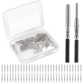 GKG TK2 30 Pairs Size 16# DT Deutsch Connector Pins Kit - Nickel Plated Deutsch Pins and Sockets,Automotive Electrical Terminals Solid Contacts Wire Gauge 16-20AWG for Car,Truck,etc