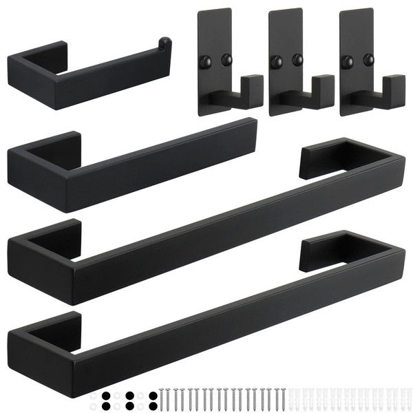 TocTen 7 Pcs Bathroom Hardware Set, Thicken Stainless Steel Towel