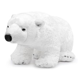 lilizzhoumax Eisbär Plush Toy 31 cm / 12 Inch Simulated Animal Kawaii Realistic Arctic Polar Bear Cuddly Toy for Wild Animals Gift for Children Furry Stuffed Toy - White
