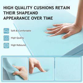 MYLIFESION Couch Cushion Support for Sagging Seat Sofa Couch Supports for Sagging Cushions Curved 40D High Density Foam Blue Pack of 2