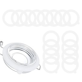 16PCS Rubber Seals for Glass Jars, Airtight Silicone Replacement Gasket,Food-Grade Silicone Gaskets(3.75" Diameter,Fits Mason Jars),Leakproof,Airtight Rings for Food Storage,Canning(White)