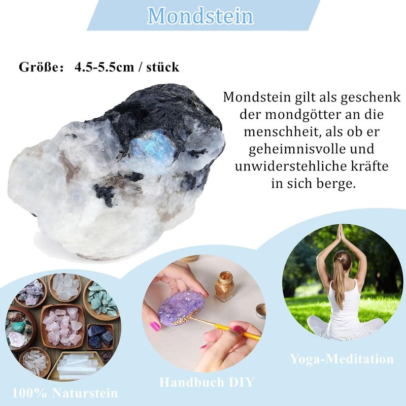 XIANNVXI Moonstone Large Rough Stone Crystals Premium Waterstone Moonstone Real