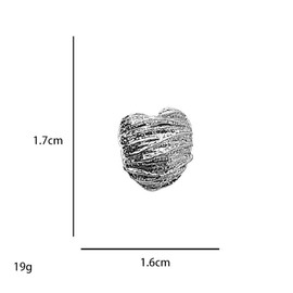 Fashion Irregular Heart Shaped Love Chunky Stud Earrings for Women Dainty Simple Unique Design 925 Sterling Silver Post Fashion Trendy Jewelry Valentines Day Gift Her (Silver)