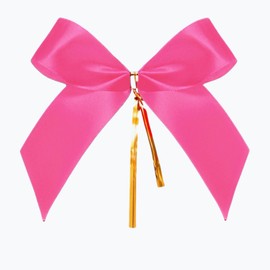 Meseey 30 Pcs Small Satin Bows with Twist Tie, 4 Inch, for Gift Wrapping, Bags, Crafts (Hot Pink)