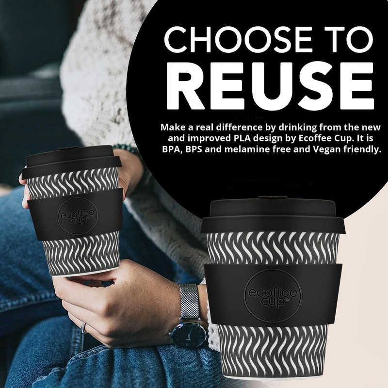 Ecoffee Cup 808 002 Reusable Eco Friendly 240ml Cup Saucer