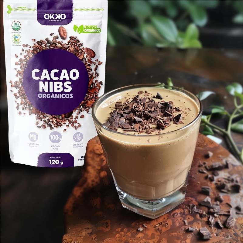 OKKO Cacao Nibs Orgánicos, 120 g