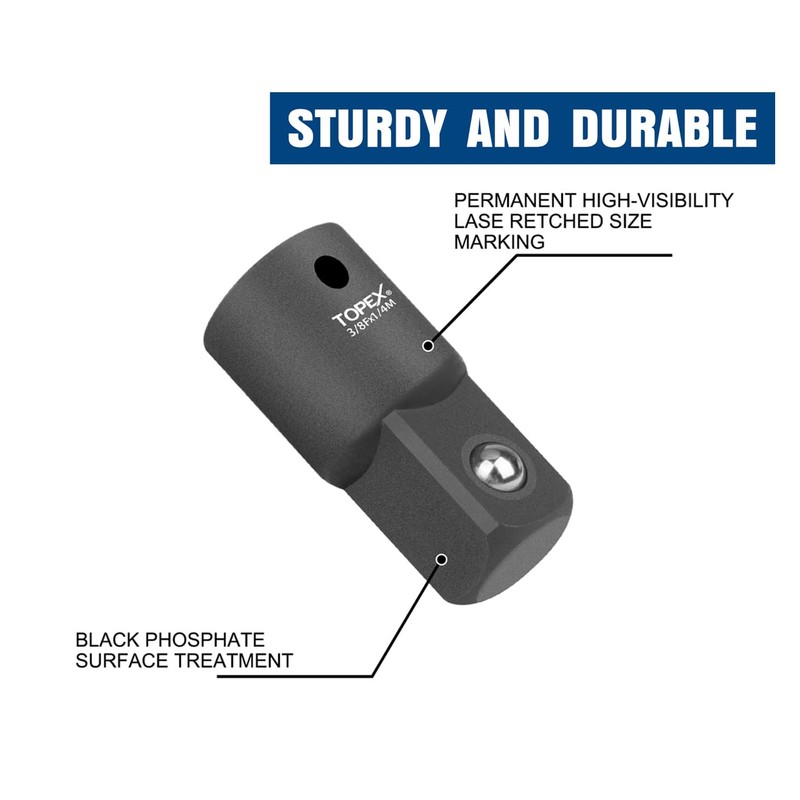 TOPEX 7-Piece Socket Adapter Set 1/4" 3/8" And 1/2" Universal