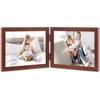 Lawrence Frames Hinged Double (Horizontal) Walnut Wood Picture Frame, Gallery