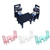 1/6 Miniature Wooden Dining Table Chairs for Dollhouse Fairy Scenes