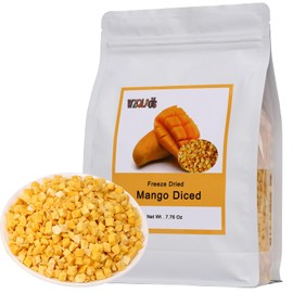 Freeze Dried Diced Mango 7.76oz Crispy Crunchy Snacks,No Sugar Added, for Baking,Tea,Smoothie, Yogurt