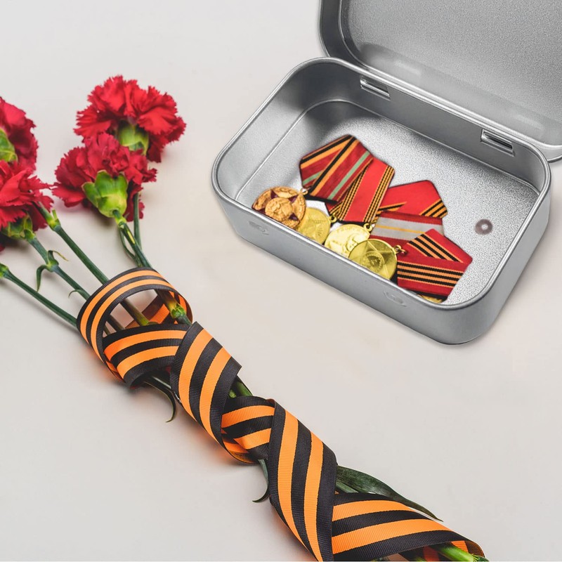 Tins Container, Metal Rectangular Tin Can,Mini Portable Box Small Storage