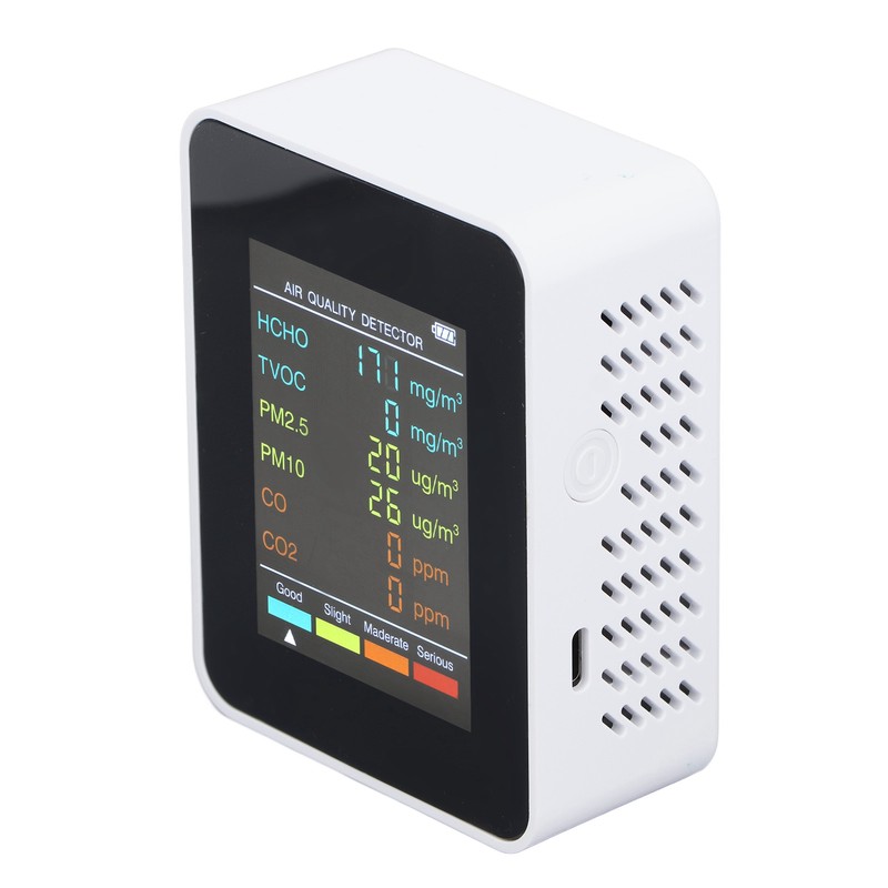 Air Quality Monitor Portable LCD Backlight Screen CO2 TVOC HCHO