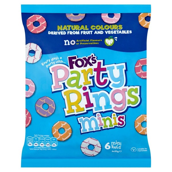 Fox's Party Rings Minis Biscuit Bags, 126g