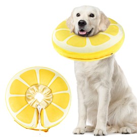 SuplutuX Inflatable Collar Dog & Cats, Comfortable Dog Collar, Lick Protection with Drawstring, Adjustable Lick Protection Dog for Recovery After Surgery or Wounds, Does Not Block Vision, M