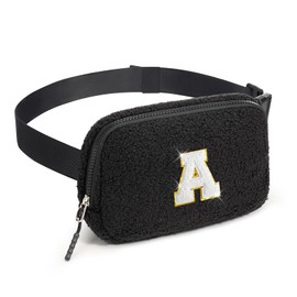 cotmcor Birthday Gifts for 4 5 6 7 8 9 10 11 12 13 Year Old Girls - Initial Fanny Pack Crossbody Bag Belt Bag Purse, Gifts for Teen Girls Kids Black,A