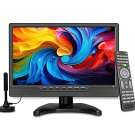 Jexiop 14 Inch LED HD TV,Portable Small Television with HDMI Input,Built-in Digital Tuner/HDMI/USB/DC-12IN-Supports Wall-Mounted-for Bedroom,Kitchen,RV - Includes Remote Control(Black)