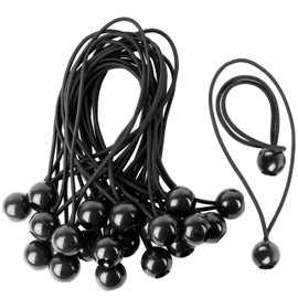 CoverUp! 25 Tarpaulin Tensioners with Ball for Banners, Tarpaulins, Gazebos, Tents, Expander Loops, Tarpaulin Holders, Rubber Tensioners, Tent Rubbers