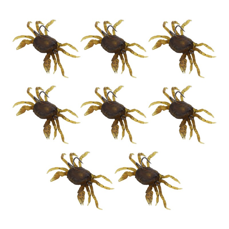 8Pcs Artificial Crab Bait 13cm 33.5g Simulation Crab Soft Lure