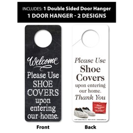 Mediz Foldable Shoe Cover Bin with One Double Sided Door Hanger – Ideal Indoor Bootie Box for Open House and Real Estate Showing (Black)