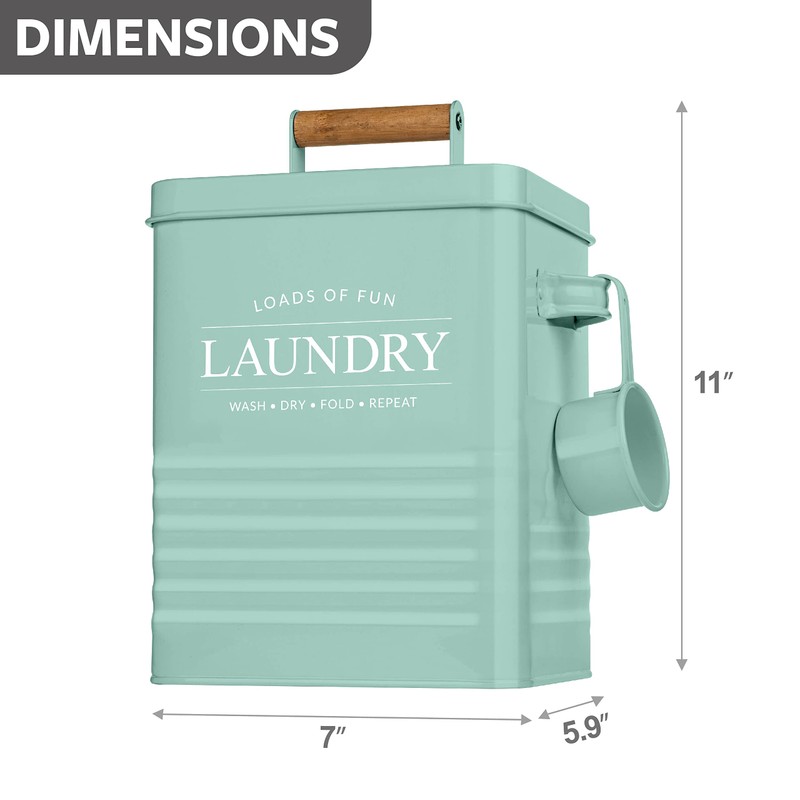 Calindiana Modern Farmhouse Metal Soap Dispenser with Scoop for Laundry