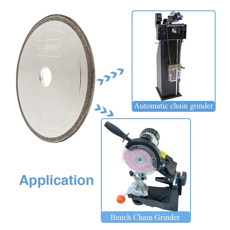 UF-SHARP Diamond 5-3/4” Chainsaw Grinding Wheel 3/16" Thick for 3/8"