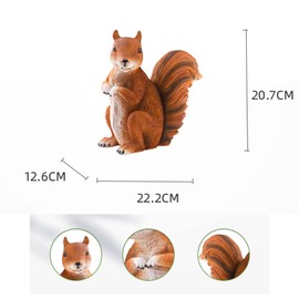 1pc Squirrel Garden Statue Outdoor Décor, Resin Squirrel Figurine Decoration Animal Figure Fariy Garden Sculpture Ornament