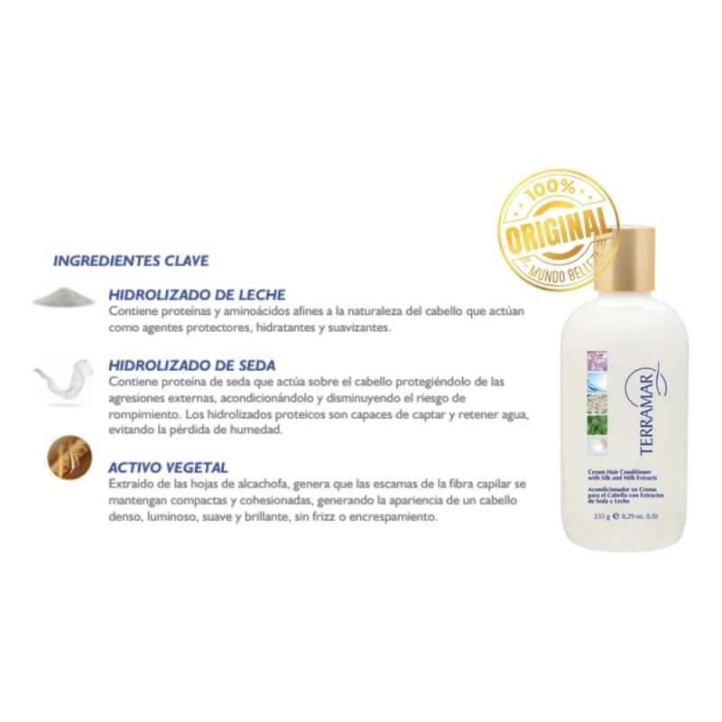 Acondicionador En Crema Extractos Seda Y Leche