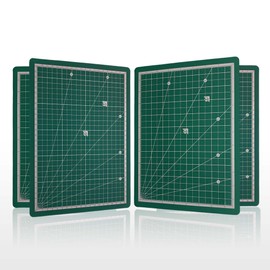 JKCrafts Self Healing Cutting Mat A4-30x21cm, Improved PVC, 5Ply, 2 Side Prints, Metric and Imperial, Green - Small Cutting Mats for Crafts, Quilting - Cutting Mat for Sewing, Rotary Cutting Mat