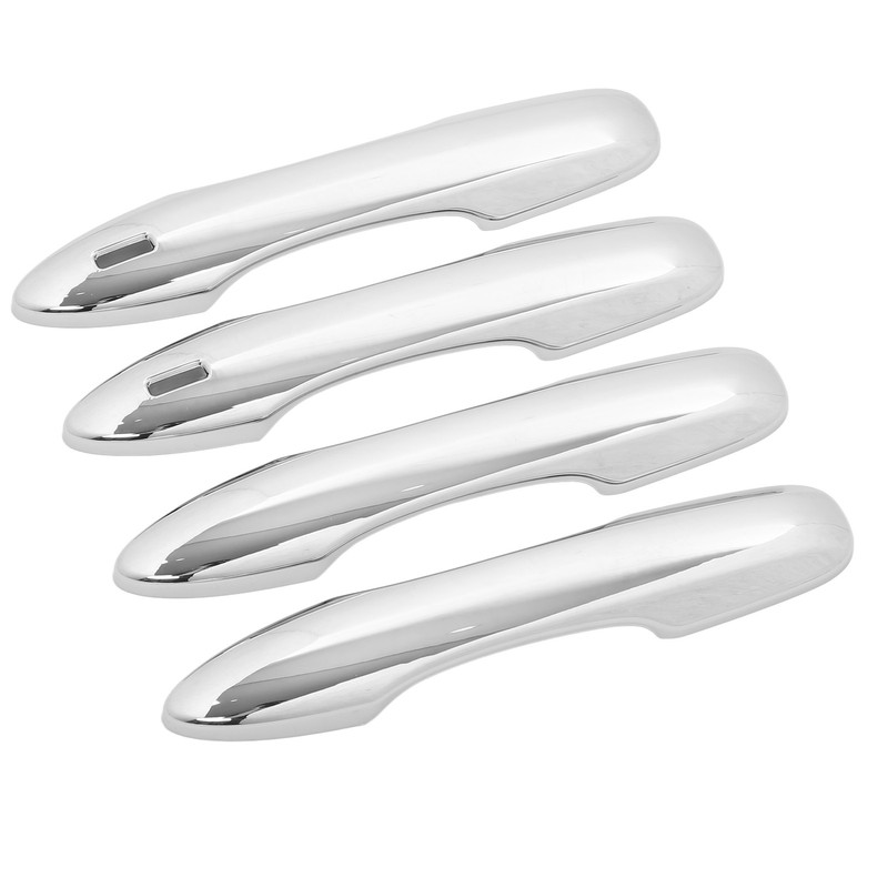 4PCS Exterior Door Handle Cover Trim ABS Chrome Self Adhesive