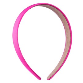 Pink Headband Padded Headbands for Girls Women Satin Headband Wide Sponge Head Band for Women Christmas Hair Bands for Women Hairband Hoops Cosplay Hair Accessories Hot Pink Headband