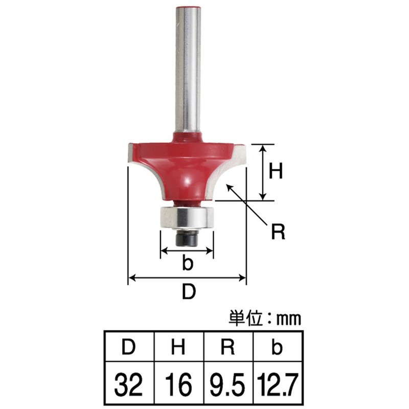 Takagi Earth Man TRBP-11 Carbide Trimmer Roundover Edging Router Bit,