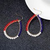Bohemian Beaded Statement Earrings Lightweight Sparkly Crystal Colorful Teardrop Dangle
