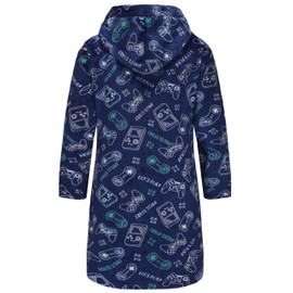 Boys Girls Bathrobes Soft Hooded Bathrobes Sleepwear robe For Girls boys（Blue Game,15-16Years）