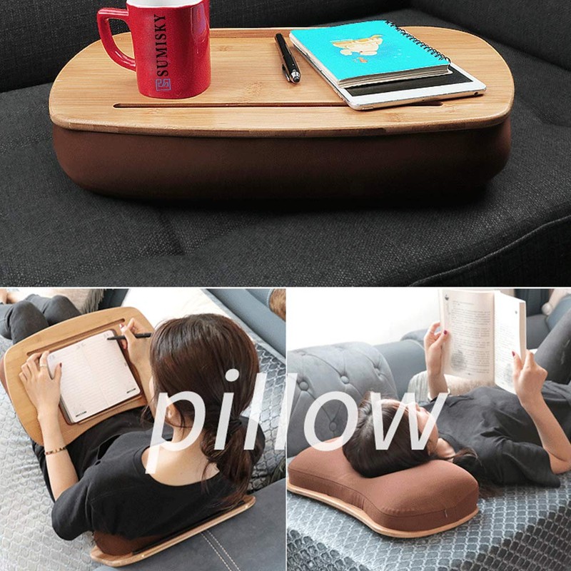 SUMISKY Lap Desk-Portable Laptop Table with Bamboo Platform Phone Holder