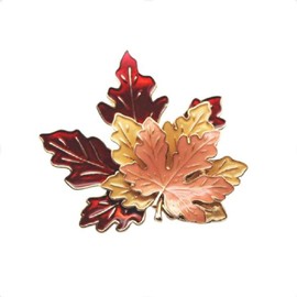 COLORFUL BLING Thanksgiving Brooch Pin,Autumn Fall Leaves Brooch Pin,Maple Leaf Lapel Pin, Thanksgiving Jewelry Accessory Gifts Decoration