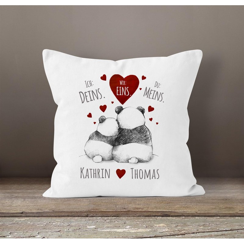 SpecialMe® Cushion Cover with German “Ich Deins, Du Meins, Wir