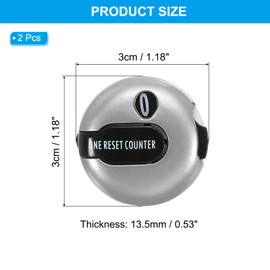 PATIKIL Golf Score Counter, 2 Pack Mini Golf Shot Stroke Attachment Counter Clicker Clip for Golfers Glove Bag Hat, Silver Tone Black