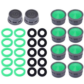 10Pcs Faucet Aerators, Faucet Filter Flow Restrictor Plastic Insert with Sealing Gaskets for Kitchen Bathroom Tap Replacement Parts