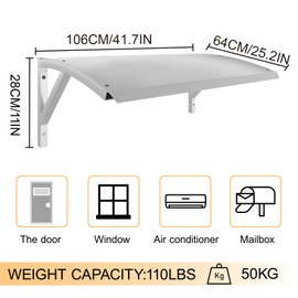 Mini Split Cover Outdoor AC Condenser Protection Sun Shade (41.7X25.2X11in)