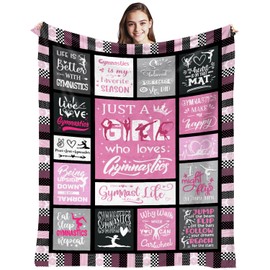 Gymnastics Blanket for Girls, Gymnastics Gifts for Girls,Gymnastics Birthday Gifts Bedroom Decor,Gymnastics Party Decorations, Gymnasts Player Team Gifts Throw Blanket 60"x50"