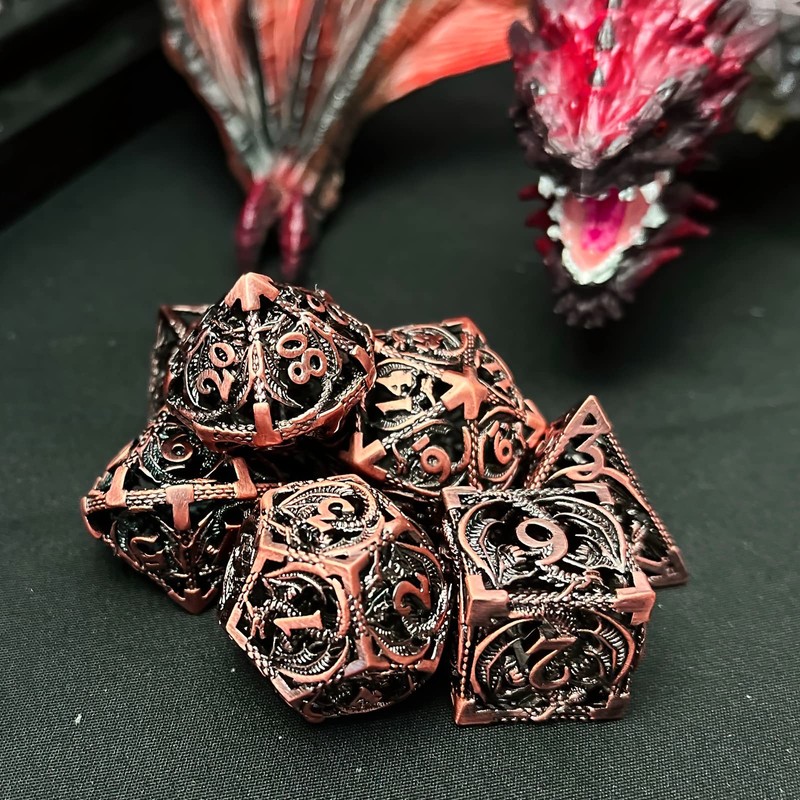 Hollow Metal DND Dice Set Game D and D Dice