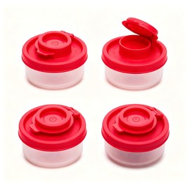 4 Pcs Red Small Salt And Pepper Shakers For On The Go - Mini Shaker Set For Salt And Pepper With Lid To Take With You - Perfect For Travel, Camping And To-Go 40G, Salt Shakers，Salt and Pepper