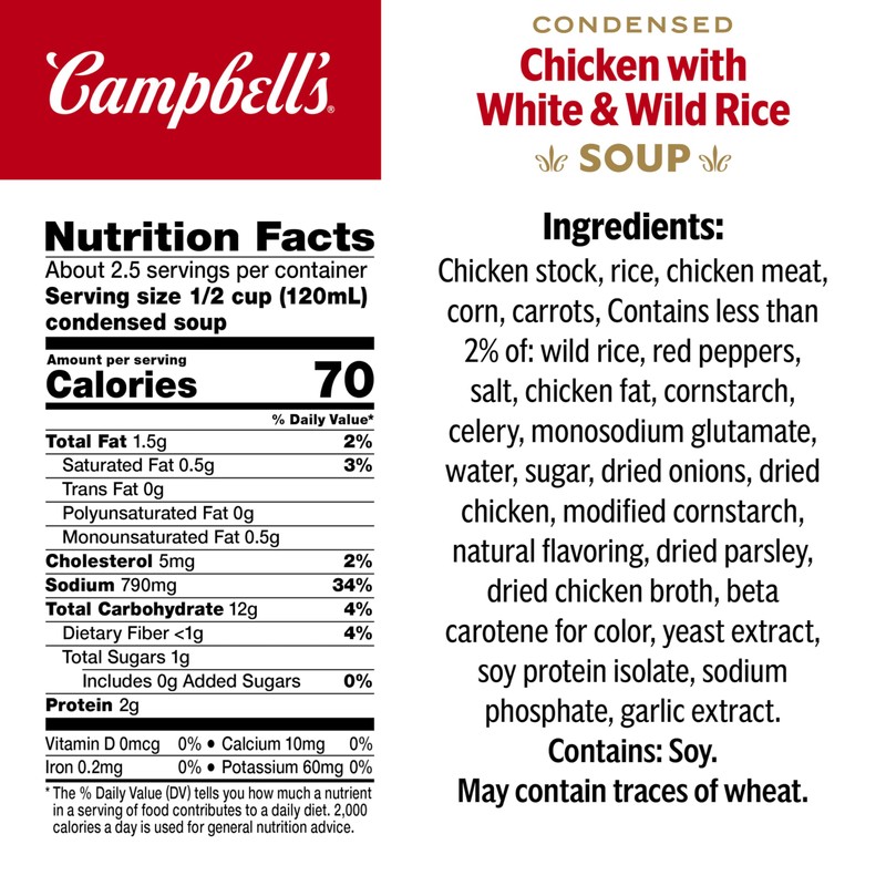Campbell's Condensed Chicken and Rice Soup With White and Wild