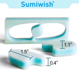 Sumiwish Foam Toe Separators, 20 Pack Breathable Toe Spacers, Reduce Friction and Relieve Corns Pain, Overlapping Toes Corrector - (Blue)