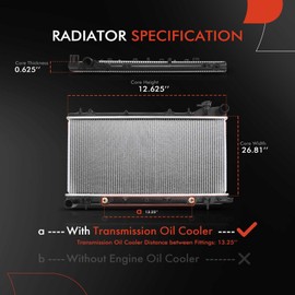 A-Premium Engine Coolant Radiator & Cooling Fan Assembly Compatible with Subaru Forester 1999-2002, Impreza 1999-2000 2.2L 2.5L, Automatic Transmission, 2-PC Set, Replace# 45199FC340, 45121FC050